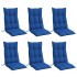 Cojines de silla con respaldo alto 6 uds tela Oxford azul