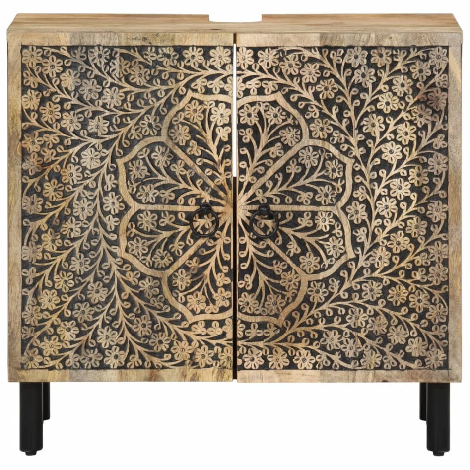 Conjunto de muebles de baño 2 piezas madera maciza de