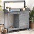 Mesa para macetas y armario madera abeto gris 110,5x45x124,5