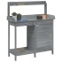 Mesa para macetas y armario madera abeto gris 110,5x45x124,5
