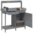 Mesa para macetas y armario madera abeto gris 110,5x45x124,5