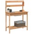 Mesa para macetas con fregadero madera abeto 147,5x44x139,5