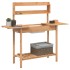 Mesa para macetas con fregadero madera abeto 147,5x44x139,5
