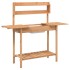 Mesa para macetas con fregadero madera abeto 147,5x44x139,5