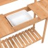 Mesa para macetas con fregadero madera abeto 147,5x44x139,5
