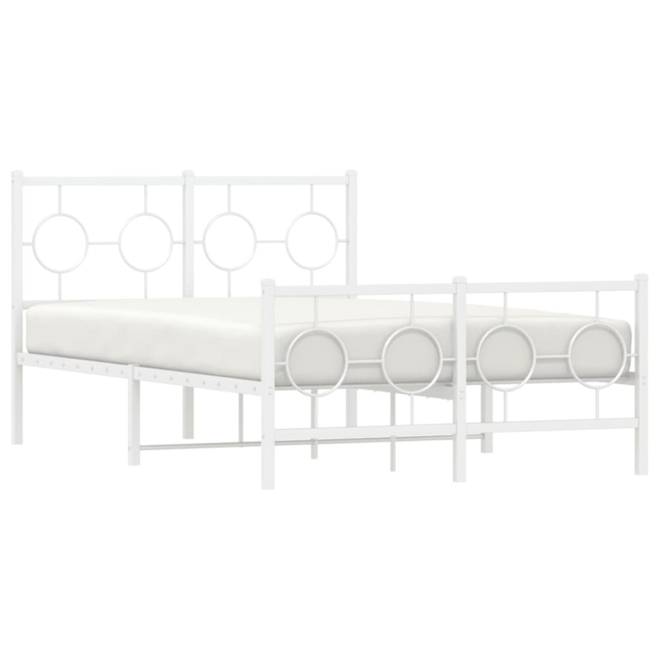 Estructura cama sin colchón con estribo metal blanco 120x200