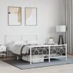 Estructura cama sin colchón con estribo metal blanco 140x190 cm