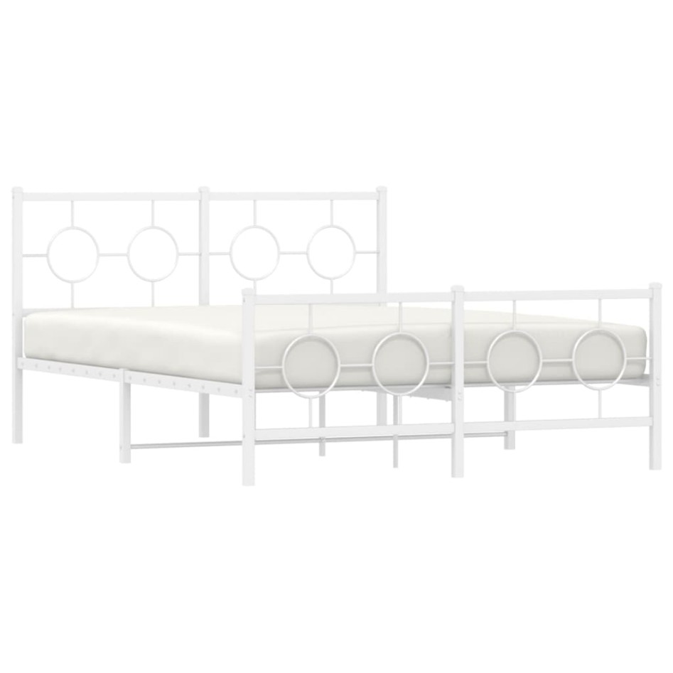 Estructura cama sin colchón con estribo metal blanco 140x190