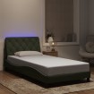 Estructura cama con luces LED terciopelo gris claro 100x200 cm
