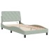 Estructura cama con luces LED terciopelo gris claro 100x200