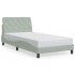 Estructura cama con luces LED terciopelo gris claro 100x200