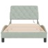Estructura cama con luces LED terciopelo gris claro 100x200