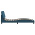 Estructura cama con luces LED terciopelo azul 90x200