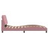 Estructura de cama con luces LED terciopelo rosa 100x200