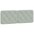 Estructura cama con luces LED terciopelo gris claro 140x190