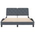 Estructura de cama luces LED terciopelo gris oscuro 140x200