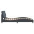 Estructura de cama luces LED terciopelo gris oscuro 140x200