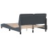 Estructura de cama luces LED terciopelo gris oscuro 140x200