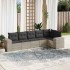 Set de sofás de jardín 6 pzas y cojines ratán sintético