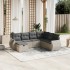 Set de sofás de jardín 7 pzas con cojines ratán PE gris