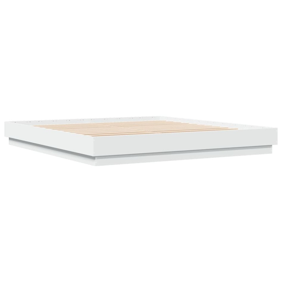 Estructura de cama madera de ingeniería blanca 180x200