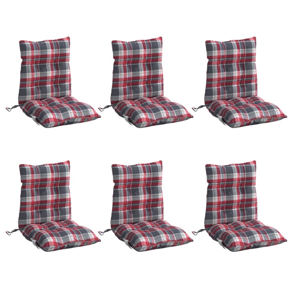 Cojines para silla respaldo bajo 6 uds tela Oxford cuadros