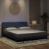 Estructura cama con luces LED terciopelo gris oscuro 180x200