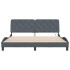 Estructura cama con luces LED terciopelo gris oscuro 180x200