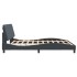 Estructura cama con luces LED terciopelo gris oscuro 180x200