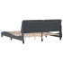 Estructura cama con luces LED terciopelo gris oscuro 180x200