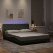 Estructura cama con luces LED terciopelo gris claro 160x200 cm