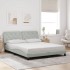 Estructura cama con luces LED terciopelo gris claro 160x200