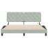 Estructura cama con luces LED terciopelo gris claro 160x200