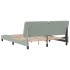 Estructura cama con luces LED terciopelo gris claro 160x200