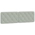 Estructura cama con luces LED terciopelo gris claro 160x200