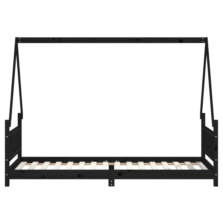 Estructura de cama para niños madera de pino negro 80x200