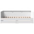 Sofá cama con cajones sin colchón blanco 90x190