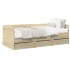 Sofá cama con cajones sin colchón roble Sonoma 100x200