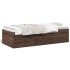 Sofá cama con cajones sin colchón roble marrón 90x190