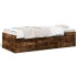 Sofá cama con cajones sin colchón roble ahumado 90x190