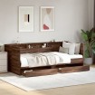 Sofá cama con cajones sin colchón roble marrón 75x190 cm
