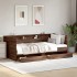 Sofá cama con cajones sin colchón roble marrón 100x200