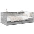 Sofá cama con cajones sin colchón gris Sonoma 90x190