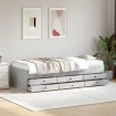 Sofá cama con cajones sin colchón gris hormigón 100x200 cm