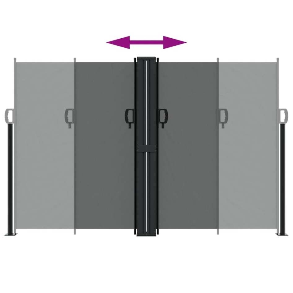 Toldo lateral retráctil gris antracita 160x1000