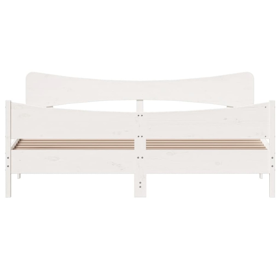 Estructura de cama sin colchón madera maciza blanca 200x200