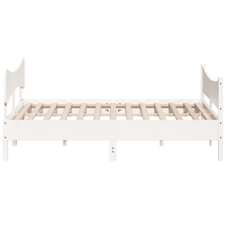 Estructura de cama sin colchón madera maciza blanca 200x200