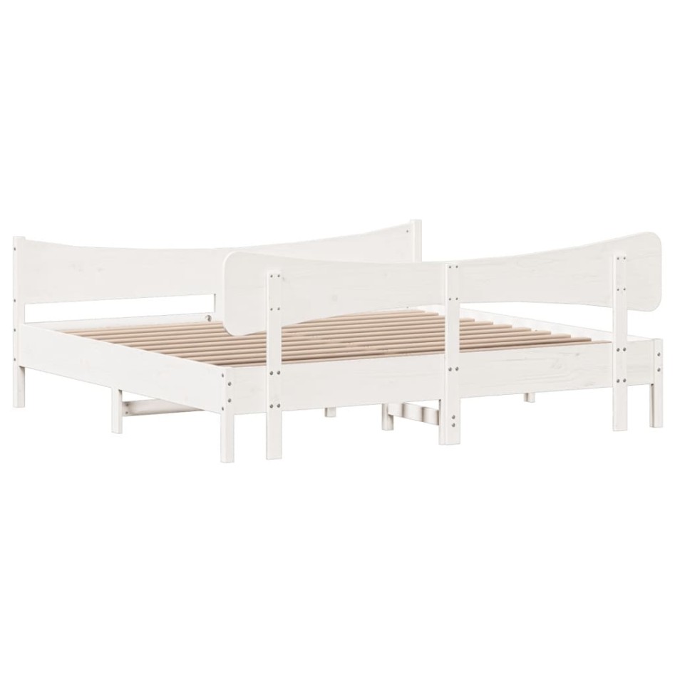 Estructura de cama sin colchón madera maciza blanca 200x200