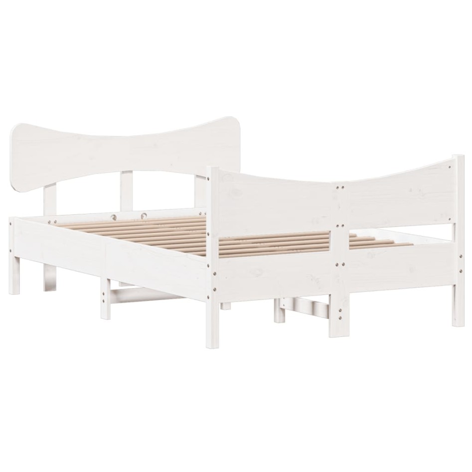 Estructura de cama sin colchón madera de pino blanca 120x200