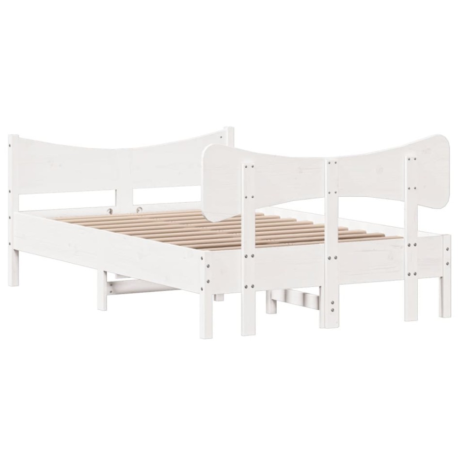 Estructura de cama sin colchón madera de pino blanca 120x200